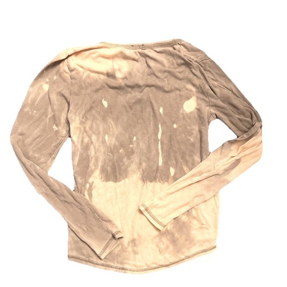 Faherty luxury grunge destroyed black tie dye small top fringe indie core - Picture 2 of 3